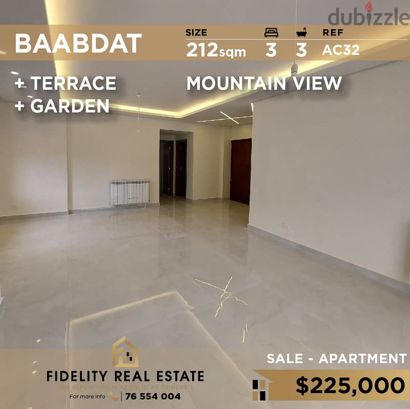 Apartment for sale in Baabdat AC32 شقة للبيع في بعبدات 0