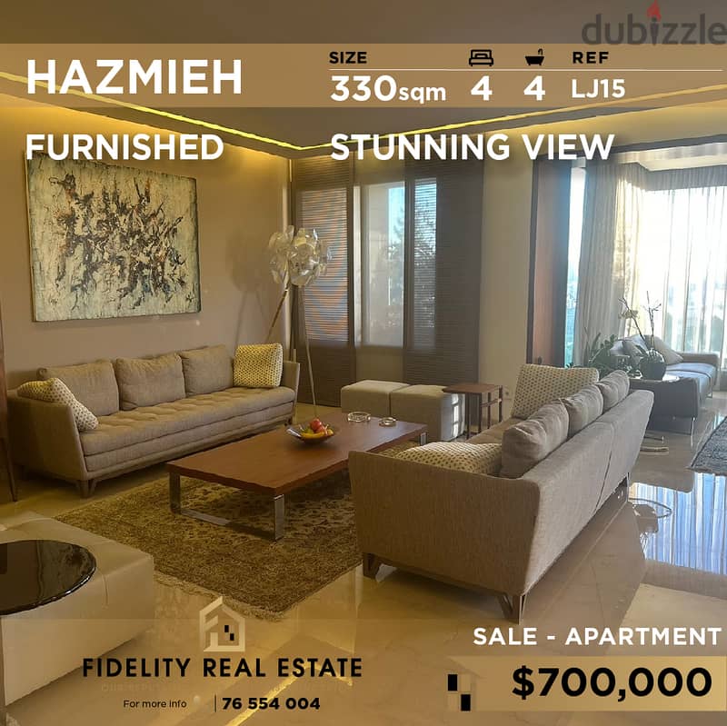 Apartment for sale in Hazmieh furnished LJ15 للبيع في الحازمية 0