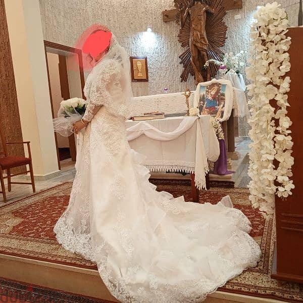 فستان عرس Wedding dress used one time, hand made very good condition 7