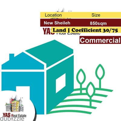 New Sheileh 850m2 | Commercial Land | coeff 30/75 | Catch | AC |