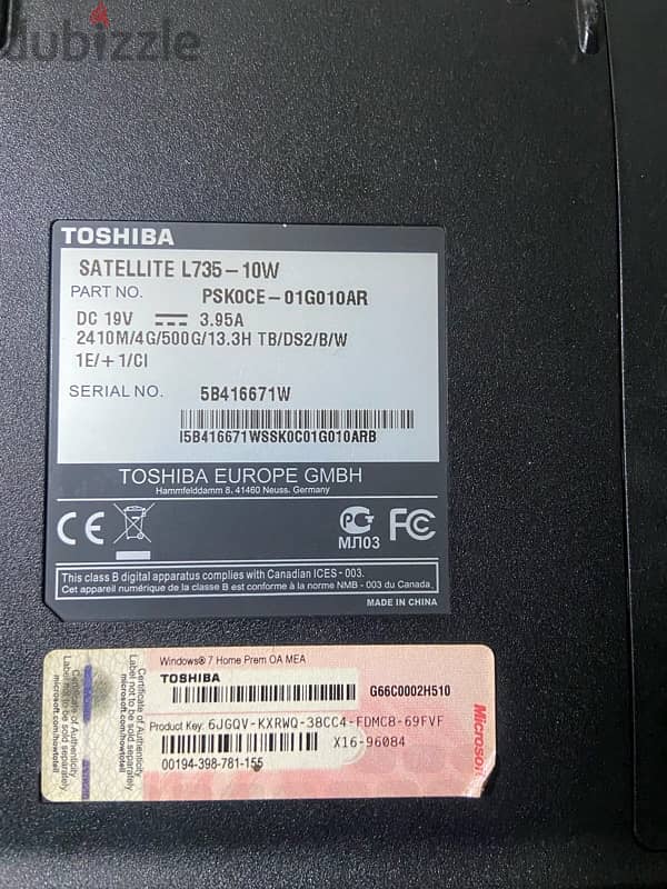 Toshiba laptop i5 barely used 8