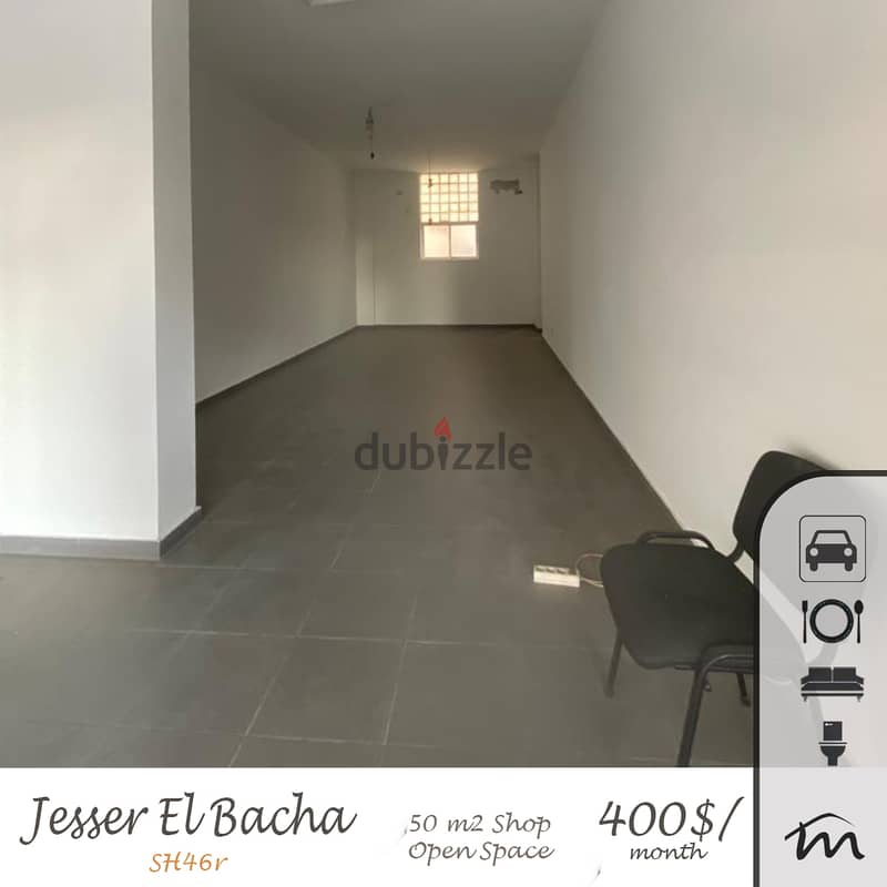 Jisr El Bacha | Open Space 50m² Office | Prime Location | 2 Parking 0