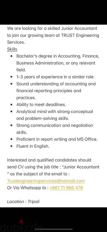 junior accountant