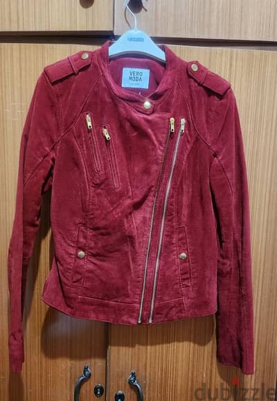 VERO MODA soft suede leather jacket M 38 40 جاكيت شاموا