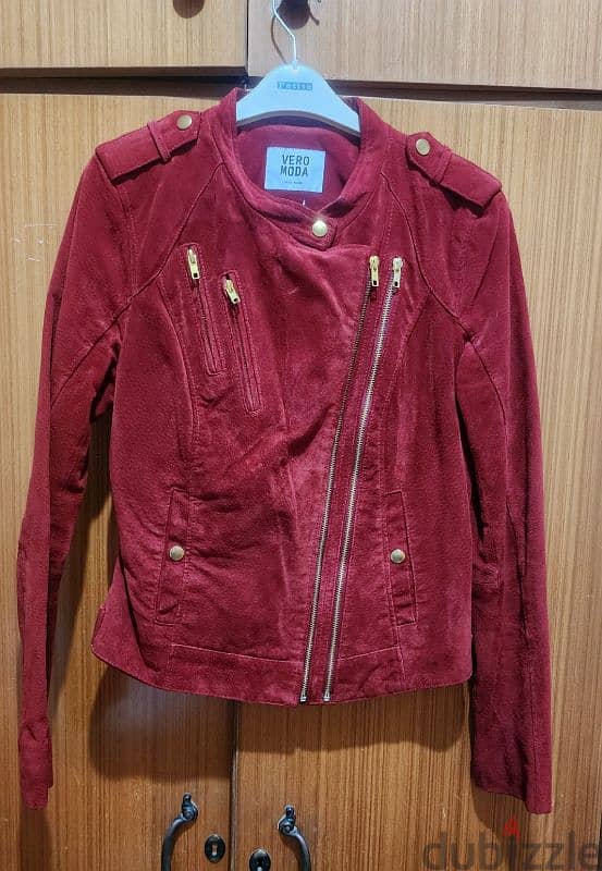 VERO MODA soft suede leather jacket M 38 40 جاكيت شاموا 0