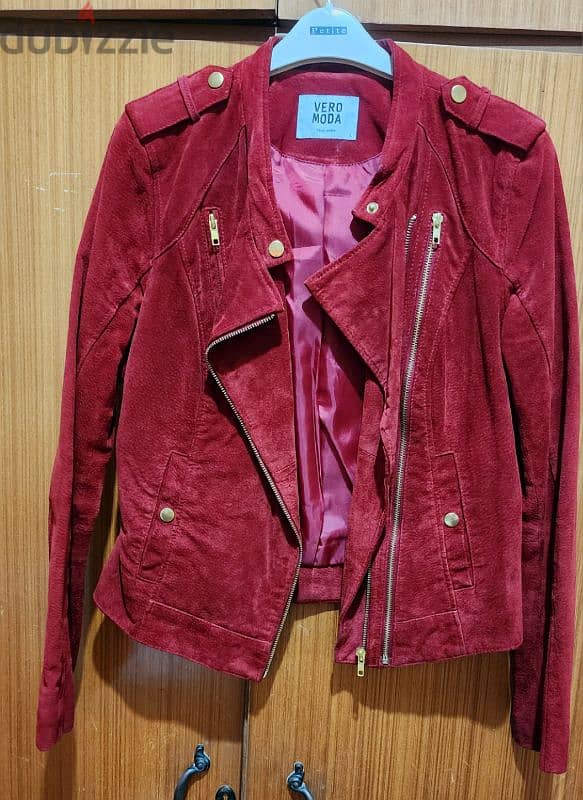 VERO MODA soft suede leather jacket M 38 40 جاكيت شاموا 2