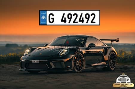 G 492 492 Special car plate number for sale