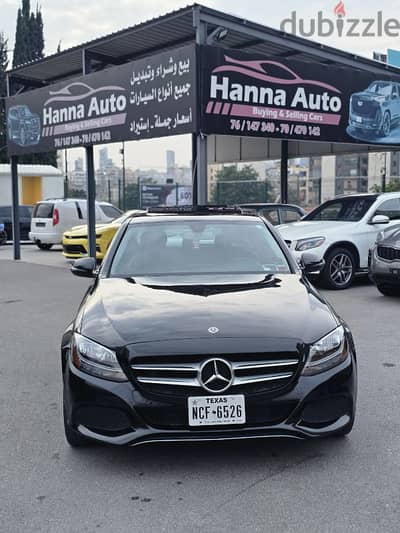 Mercedes-Benz C-Class 2018 Clean car fax black on black top car