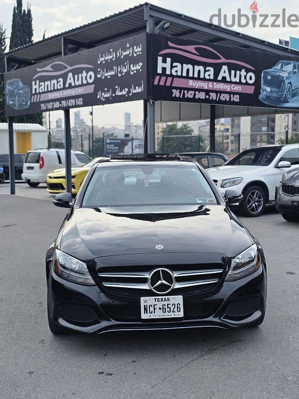 Mercedes-Benz C-Class 2018 Clean car fax black on black top car 0