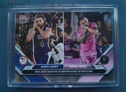 Night,Night ! Steph Curry & Leo Messi dual out off stock card. mint.