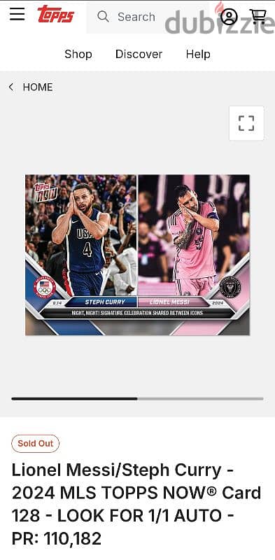 Night,Night ! Steph Curry & Leo Messi dual out off stock card. mint. 2