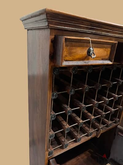 24-Bottle Rustic Wooden Wine Cabinet