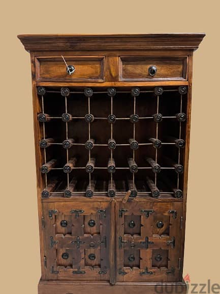 24-Bottle Rustic Wooden Wine Cabinet 1