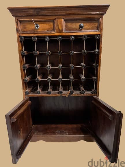 24-Bottle Rustic Wooden Wine Cabinet 2