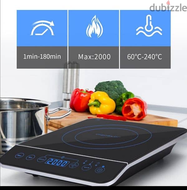 Aigostar bluefirr 2000 W, induction cooker set+ pot spoons/3$ delivery 3