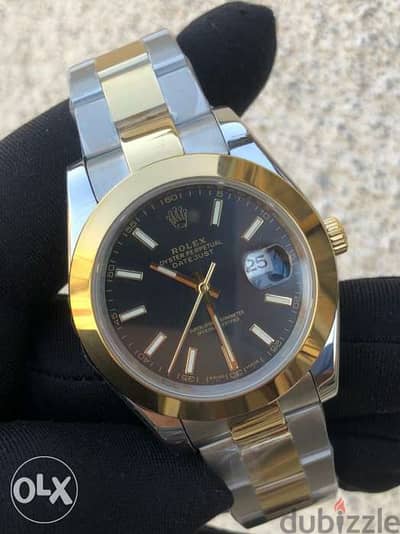 Rolex datejust two tone gold