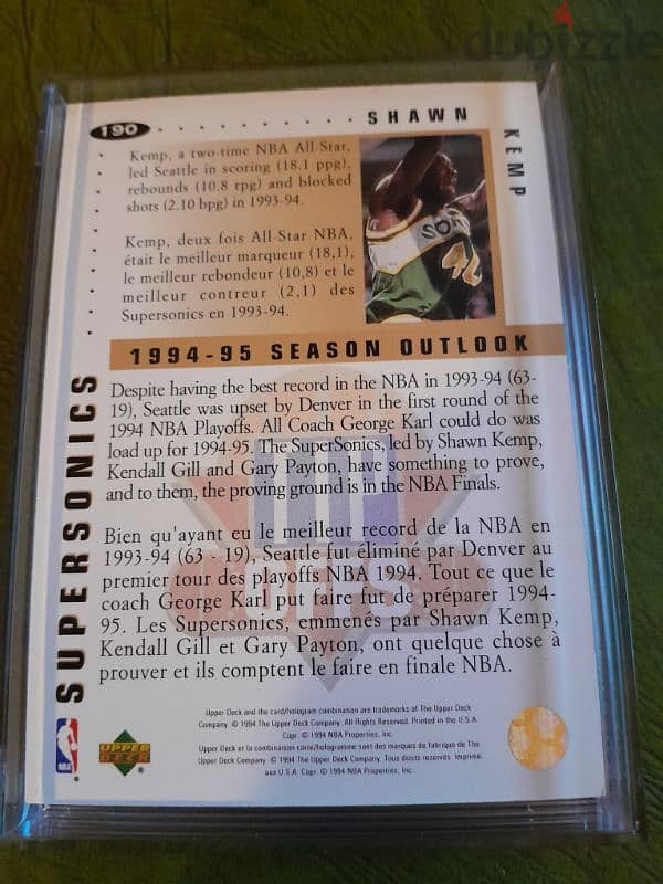 Shawn Kemp 1994 card Gem mint. gold autopen licensed. basketball 1