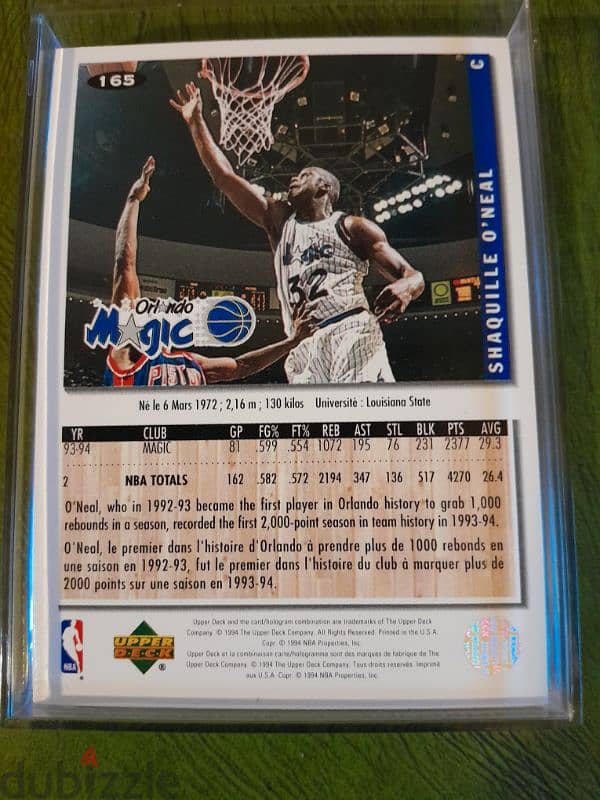 Shaquille O'Neil Oranldo mint condition licensed card. 1994 1