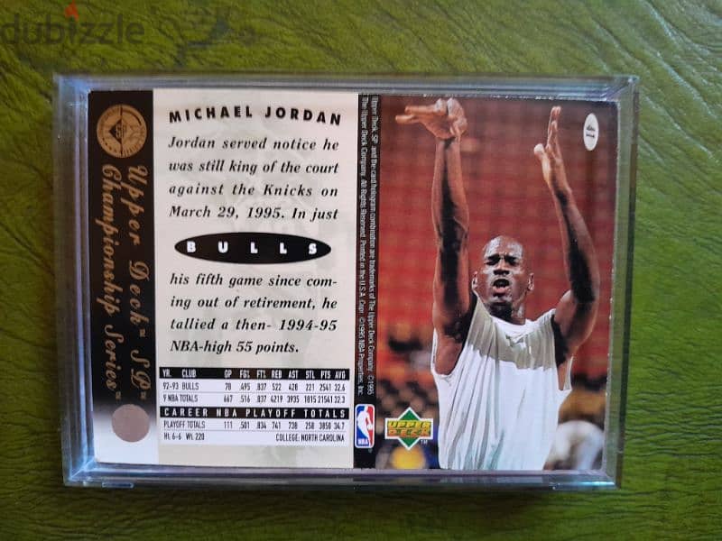 Michael Jordan 45 gem mint trading card 1994 "He's Back" french 1