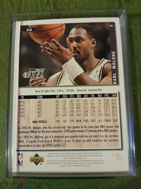 Carl Malone collectors choice mint condition licensed card 1994 1