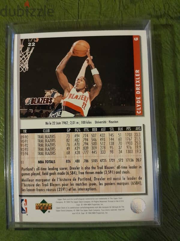 Clyde "the glide" Drexler licensed mint 1994 trading card 1