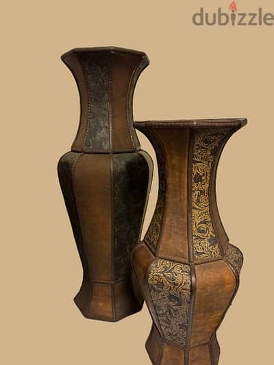 Pair of Embossed Decorative Vases