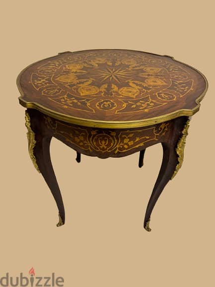 Round Table with Brass Detailing 1