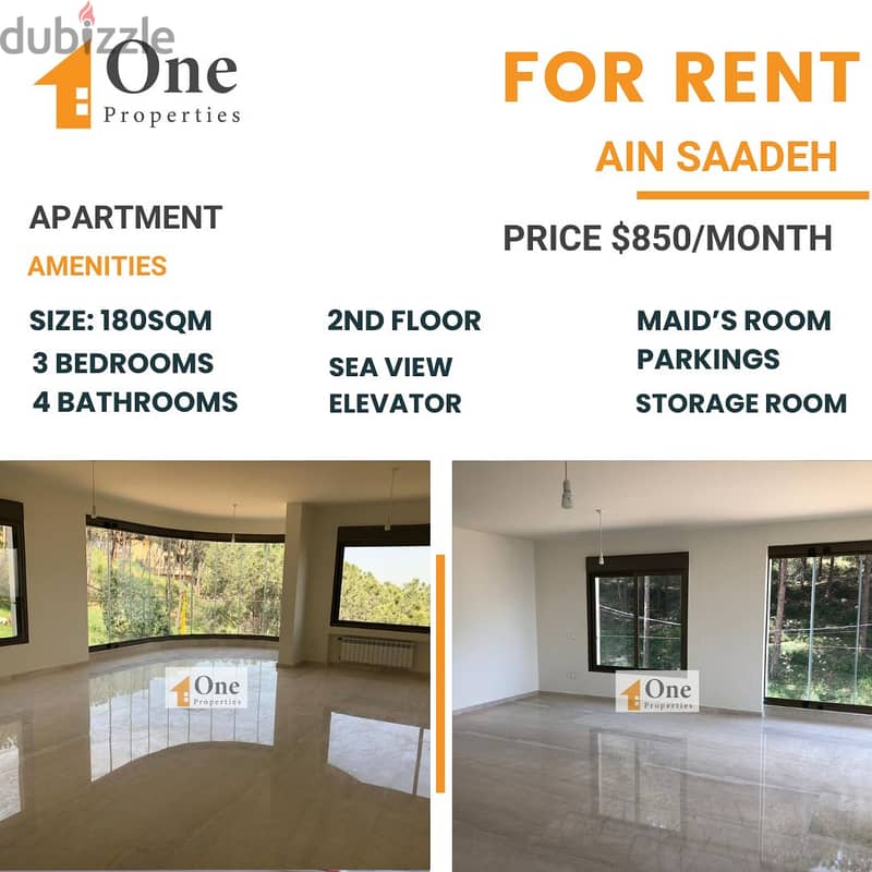 APARTMENT FOR RENT AIN SAADEH 0