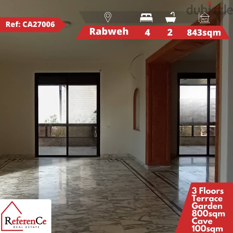 Triplex villa for sale in Rabweh فيلا ثلاثية للبيع في الربوة 0