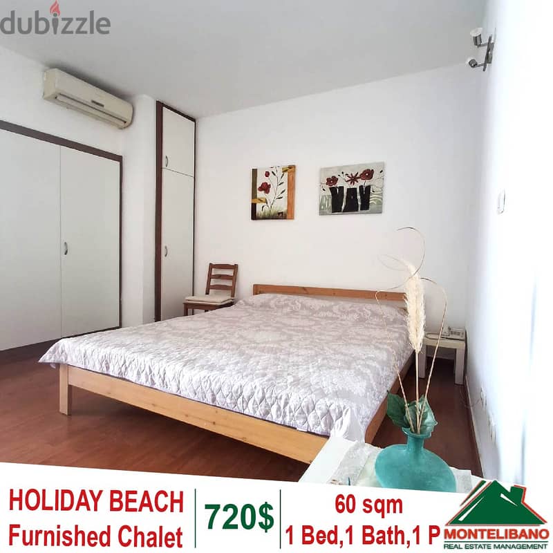 Fully Furnished  60 SQM CHALET FOR RENT IN HOLIDAY BEACH 3