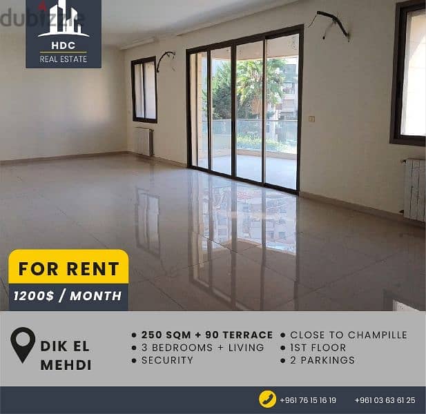 Dik El Mehdi New 250 sqm + 90 sqm terrace 0