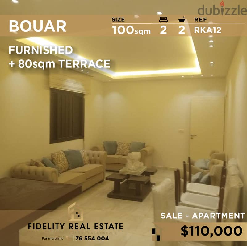 Apartment for sale in Bouar furnished RAK12 للبيع في البوار 0