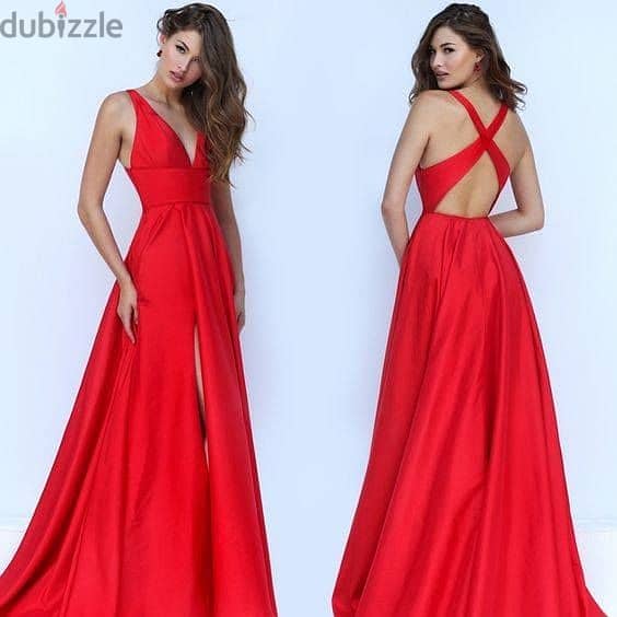 Long Red Evening Dress 0