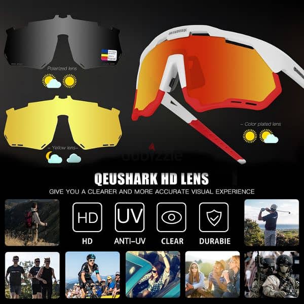 QUESHARK bicycle sunglasses 7