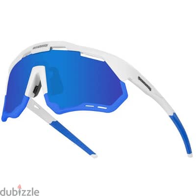 white blue queshark cycling glasses