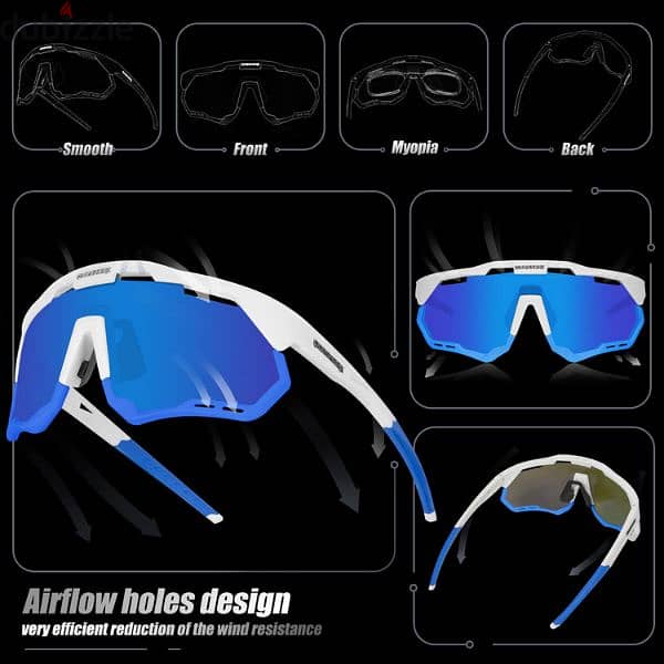 white blue queshark cycling glasses 2