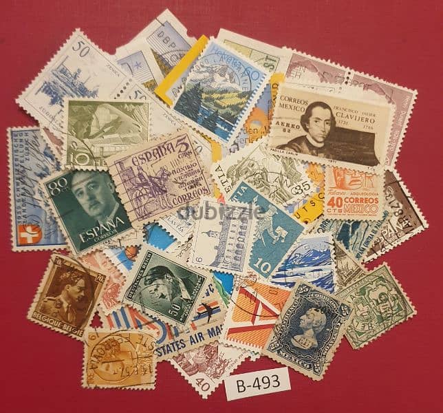 World old 50+ stamps Lot# B-493 since 1940's 0