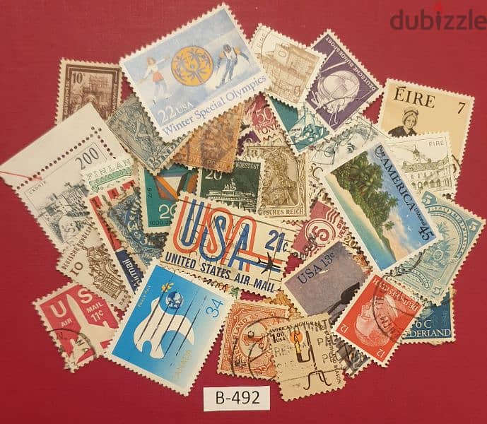 World old 50+ stamps Lot# B-492 since 1940's 0