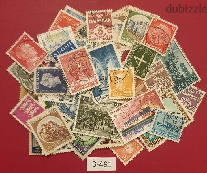 World old 50+ stamps Lot# B-491 since 1940's 0