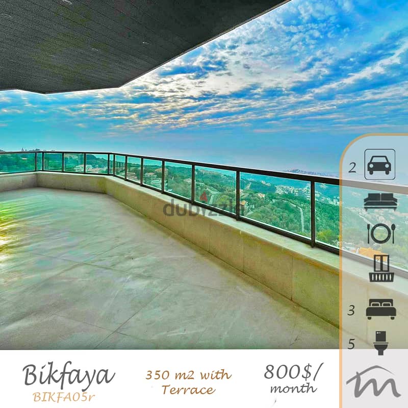 Bikfaya | Signature 350m² + Terrace | Open View | 3 Master Bedrooms 0