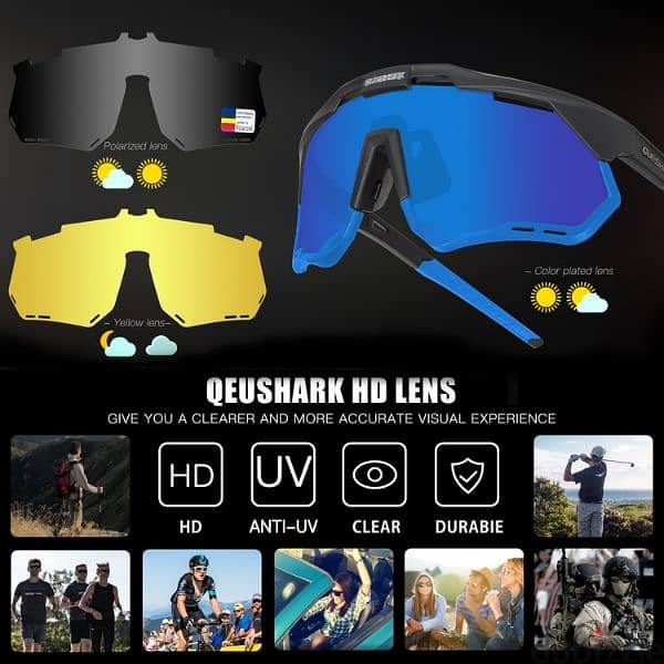 queshark black blue sunglasses 4