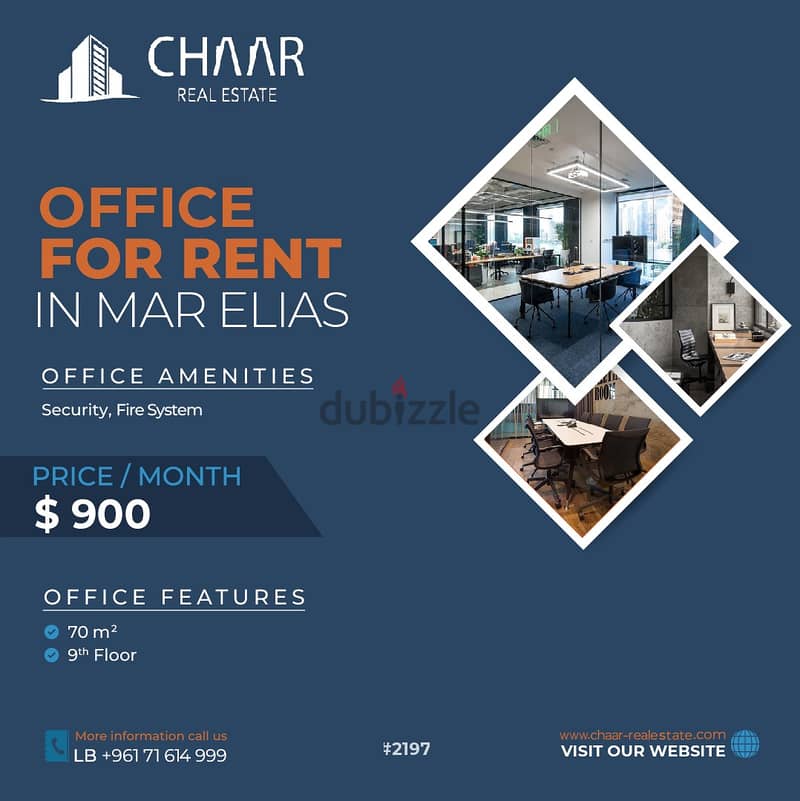 #R2197 - Office Space for Rent on Mar Elias مكتب للإيجار في مارالياس 0