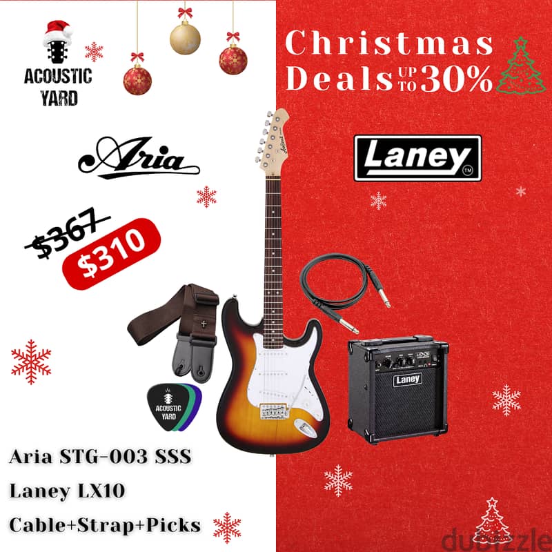 Aria Pro SSS Electric Guitar Bundle Christmas Offer 0