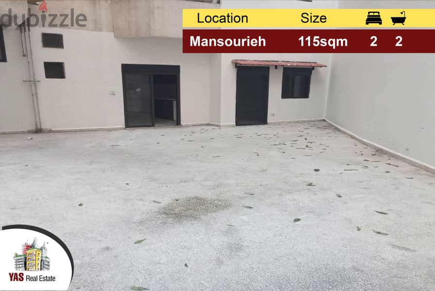 Mansourieh 115m2 | 55m2 Terrace | Well Lighted | Calm Area | Catch |PA 0