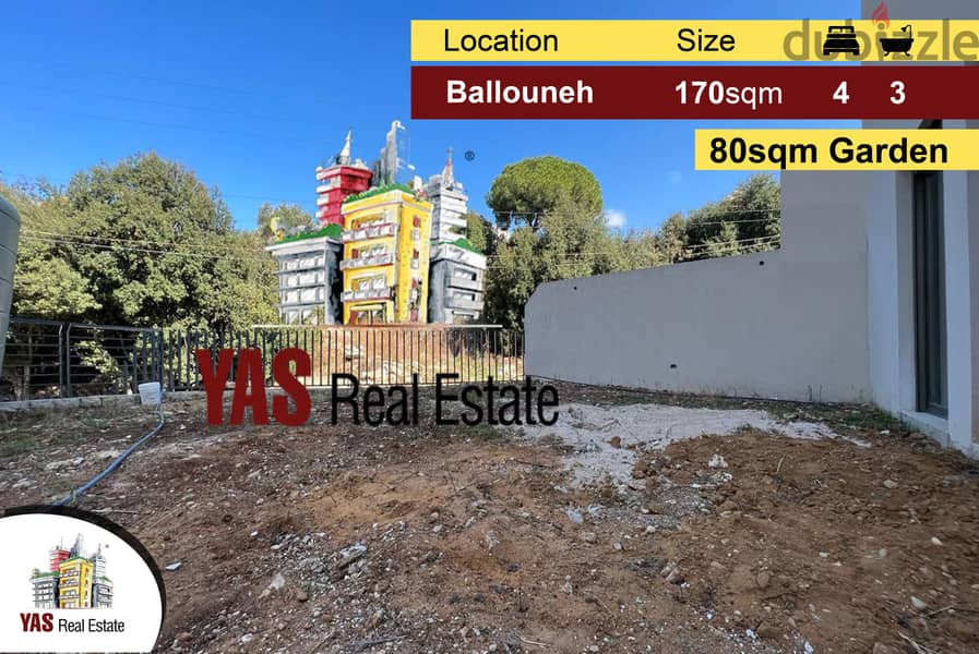 Ballouneh 170m2 | 80m2 Garden | Private Entrance | View | New | Luxuri 0