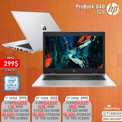 HP PROBOOK 640 G5 CORE i5-8265U 14" LAPTOPS