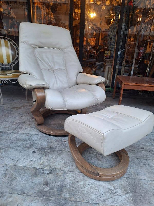 recliner swivel chair genuine leather buffalo original England 0