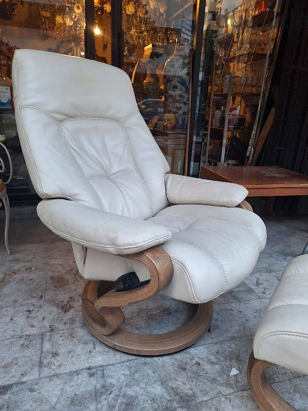 recliner swivel chair genuine leather buffalo original England 2