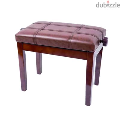 Ara Wooded Adjustable Piano Bench Chair Brown