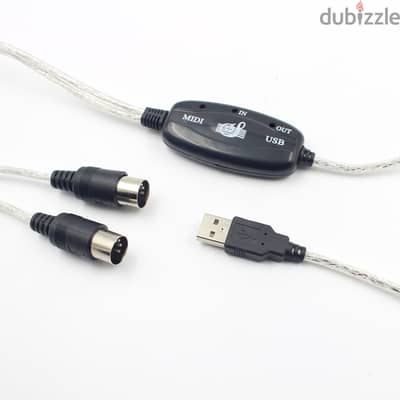 Cable MIDI to USB  PC - Music Keyboard Adapter Converter 1.8 Meter